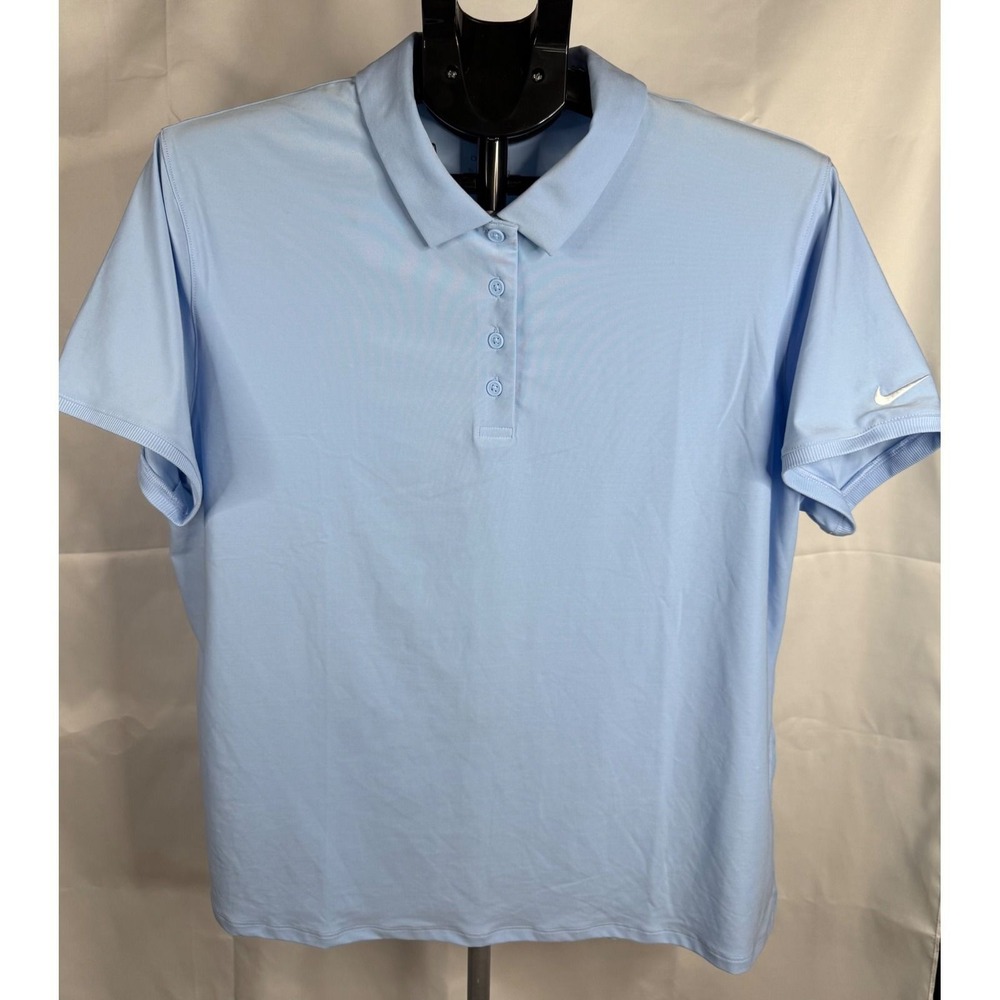 Nike Womens Dri-FIT Golf Polo Shirt Light Blue Short Sleeve XL XL/TG/EG
